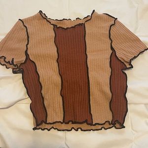 trendy brown cropped T-shirt